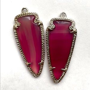 VGUC Gold/Pink Agate Sky Earrings